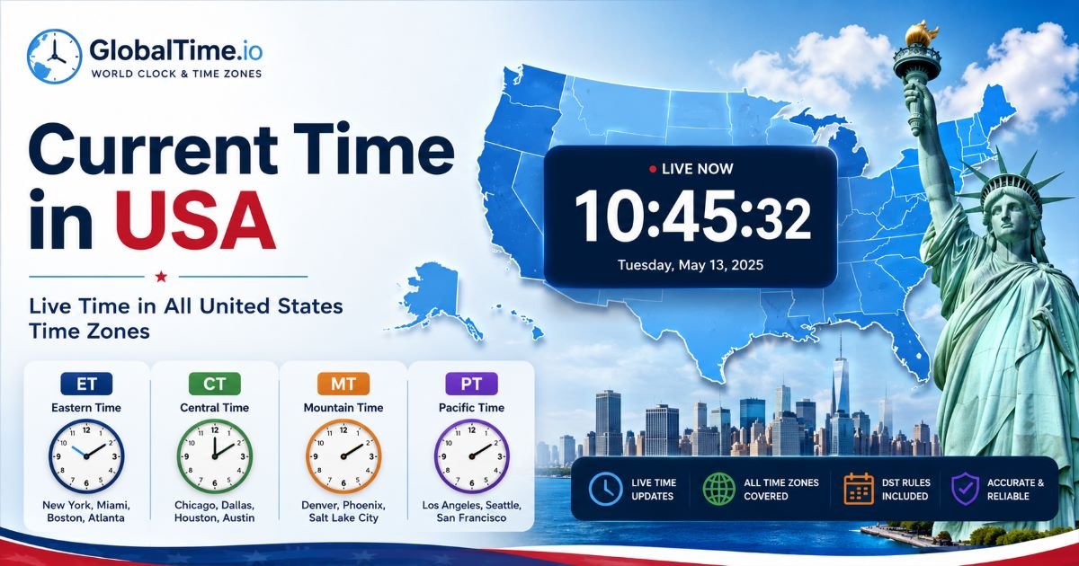 Current Time in USA Now (Live) – United States Time Zones ET, CT, MT, PT