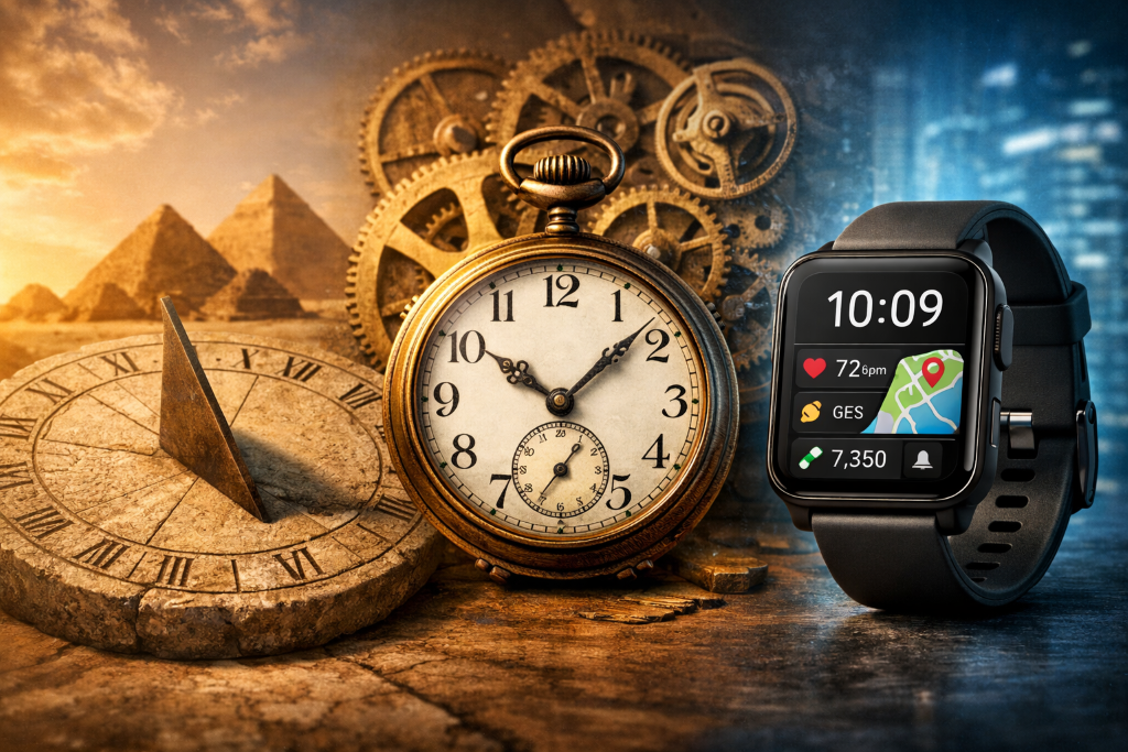 Evolution of timekeeping from ancient sundials to modern smartwatches
