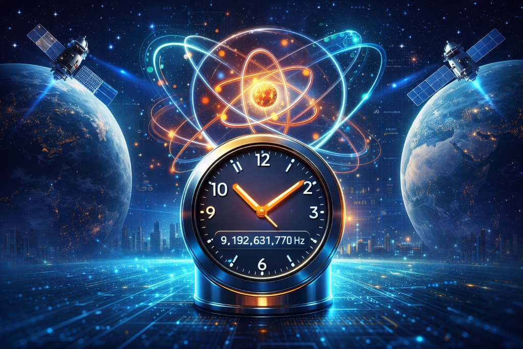 Atomic clock using cesium atoms to measure time with extreme precision