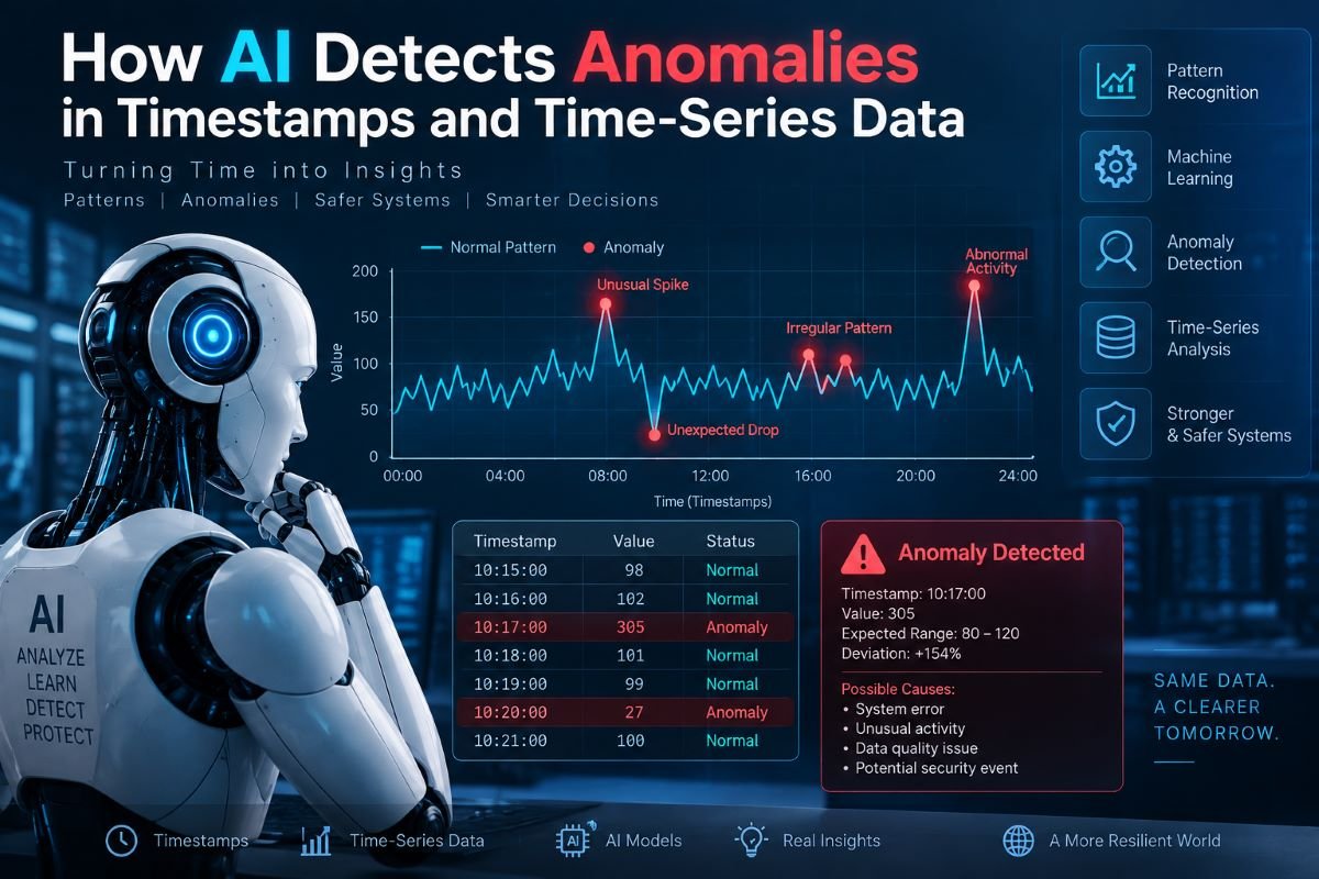 AI detecting anomalies in timestamps and time-series data