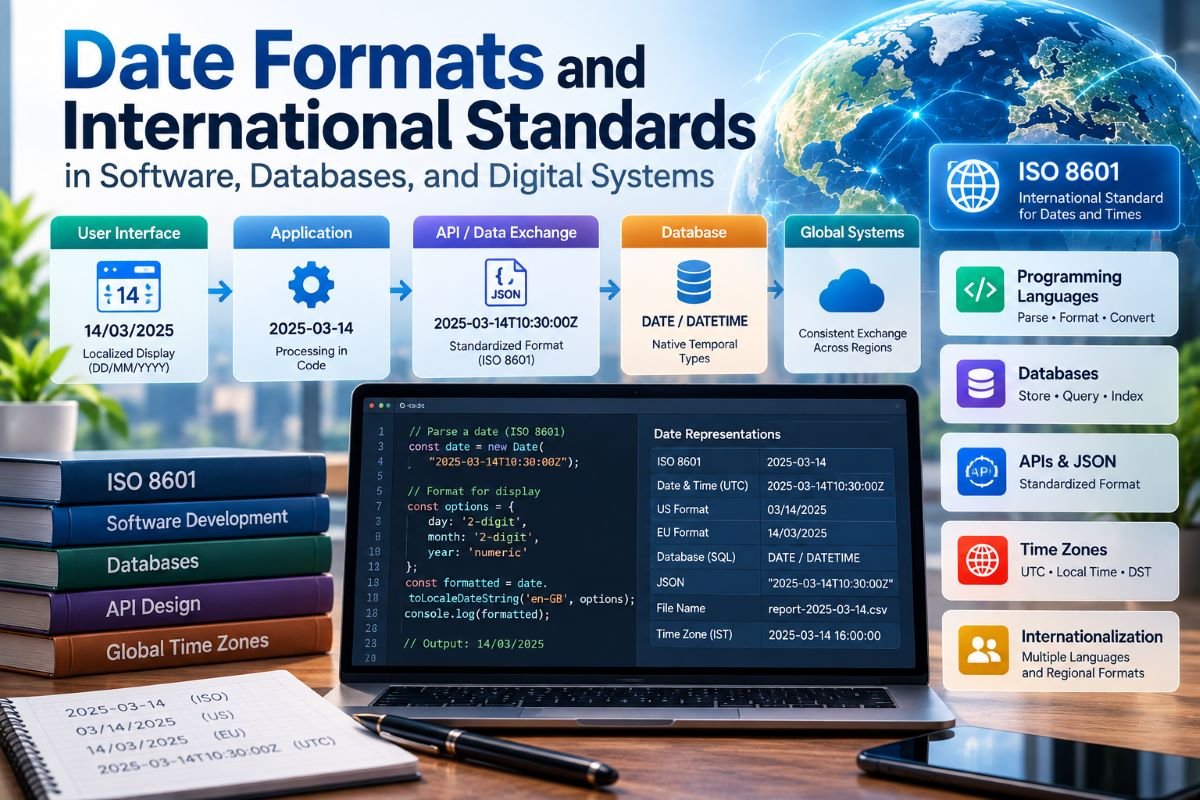 Date formats in software databases and digital systems